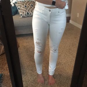 White ripped skinny jeans